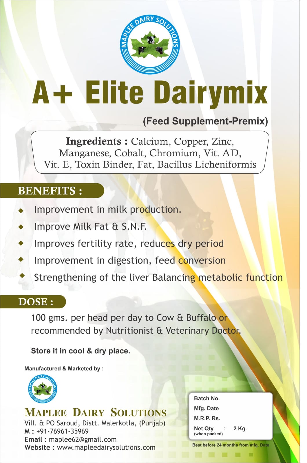  SUPP A+ELITE DAIRYMIX